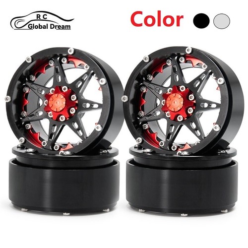 1/4pcs 2.2" Aluminium Beadlock Wheels for 1/10 RC Crawler Wraith TRX-4 D90 SCX10 - Afbeelding 1 van 16