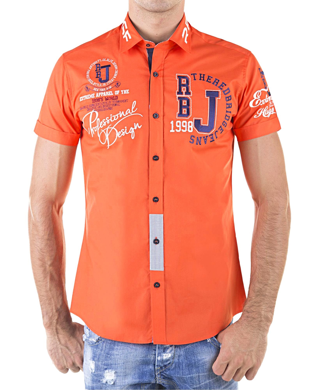 Redbridge Herren Hemd Freizeithemd Regular Fit Kurzarm RBJ Design ...