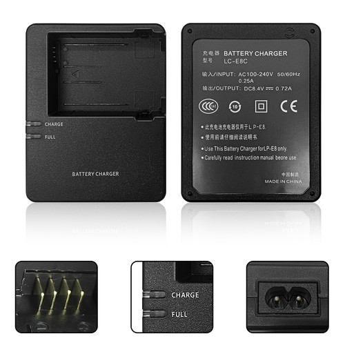 LP-E8 charger LC-E8 LC-E8C LC-E8E Canon EOS Rebel T2i, T3i, T4i, T5i, 550D, 600D - Photo 4 sur 14