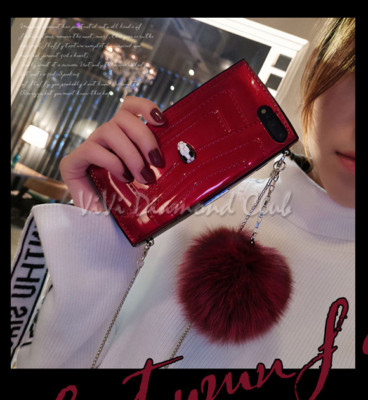 Fashion Patent TPU Crossbody Bag Chain Case Cover For Apple iPhone X  Plus