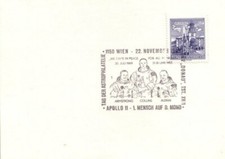 Erinnerungskarte mit Sonderstempel aus Wien "Apollo 11 - 1. Mensch auf den Mond"