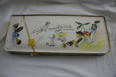Süßes Rendevous Goldeck Pralinenschachtel Dresden 1965 leer VEB Thüringer Schoko