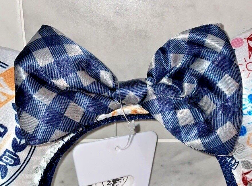 Disney Vacation Club DVC Logo Minnie Ears Buffalo Check Bow Headband 2021 NEW Disney Vacation Club DVC Logo Minnie Ears Buffalo Check Bow  main image 4