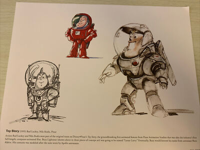 Disney Toy Story Buzz Lightyear Concept art Lithograph 8.6”x11