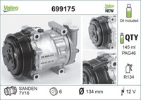 Valeo 699175 Kompressor, Klimaanlage FüR Alfa Romeo Passend FüR Fiat Lancia