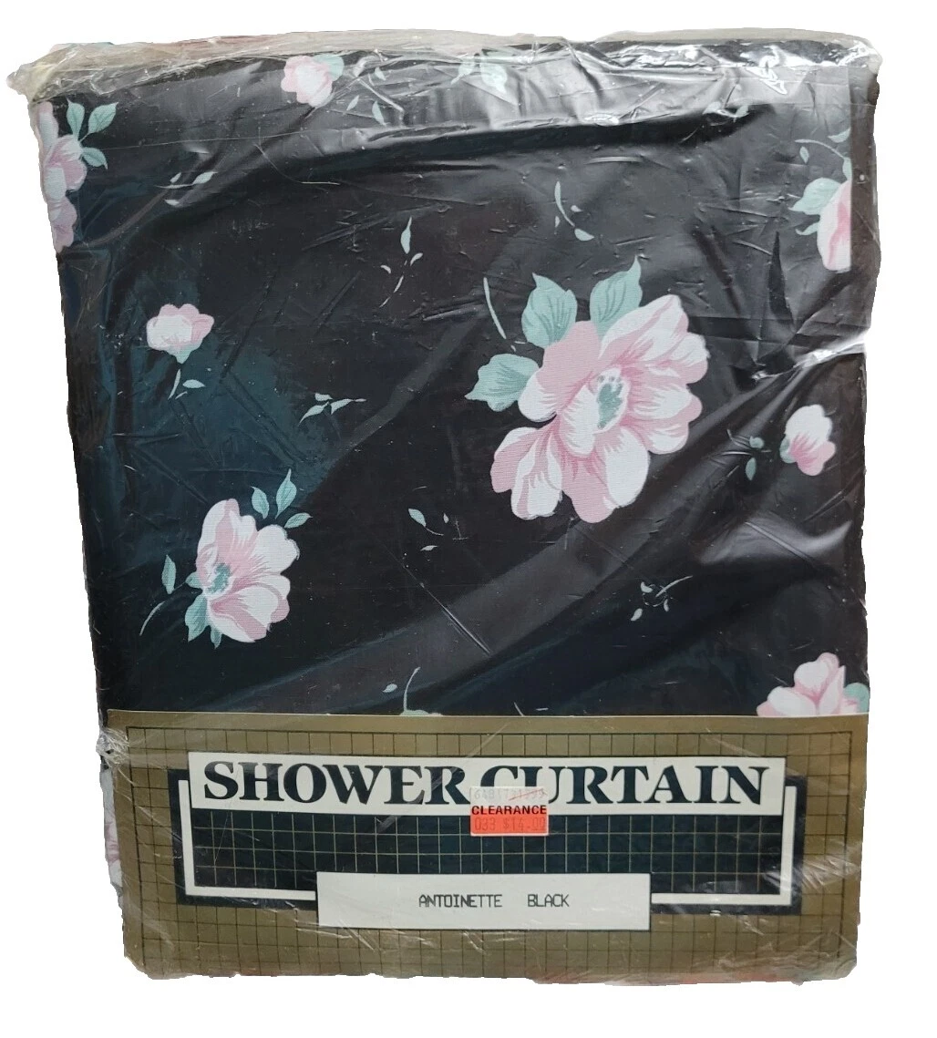 French Country Black Fabric Shower Curtains