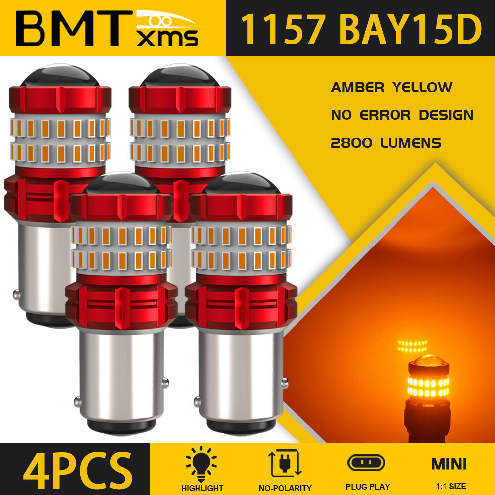 2-Pack 1157 Red LED Bulbs For Turn Signals & Brake Lights – Fits Chevy Camaro, Chevelle, Impala