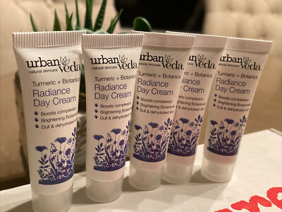 5x Urban Veda Radiance Day Cream MINI .3oz, 10ml Ea New without Box