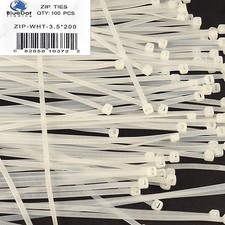 USA 100 PACK 8 INCH ZIP TIES NYLON WHITE 40 LBS UV WEATHER RESISTANT WIRE CABLE