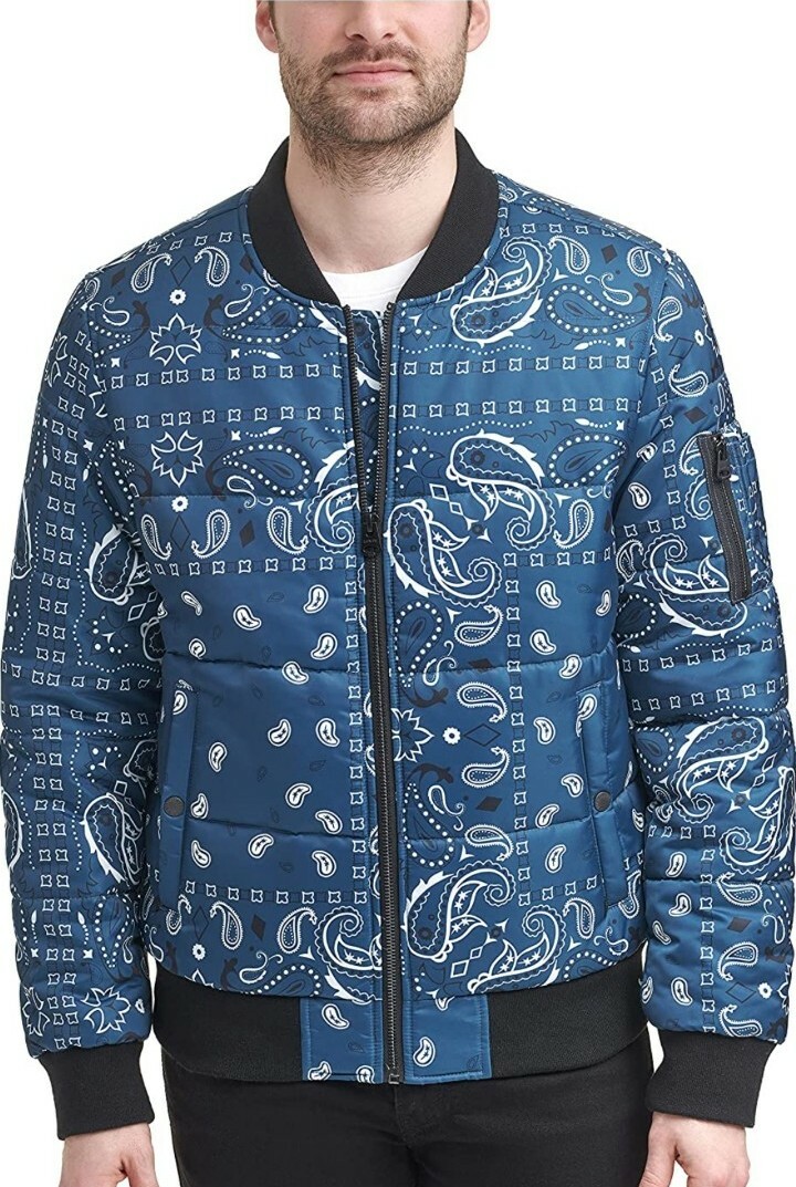 Men Puffer Bomber Jacket Size 