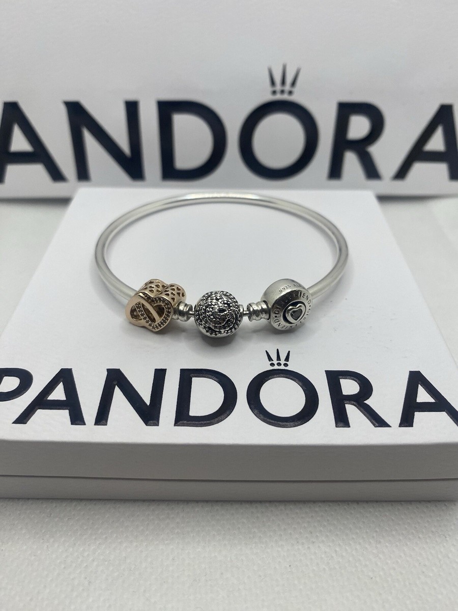 Pandora Disney Beauty The Beast Bangle With Charms Rose Gold