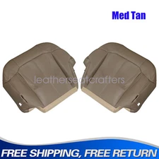 New Fits 1999-2002 GMC Sierra Driver & Passenger Bottom Leather Seat Cover Tan