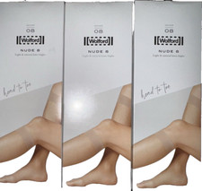 Lot of Three Pairs of Wolford Nude 8 Knee-Highs Color: Black Size: Medium 30203