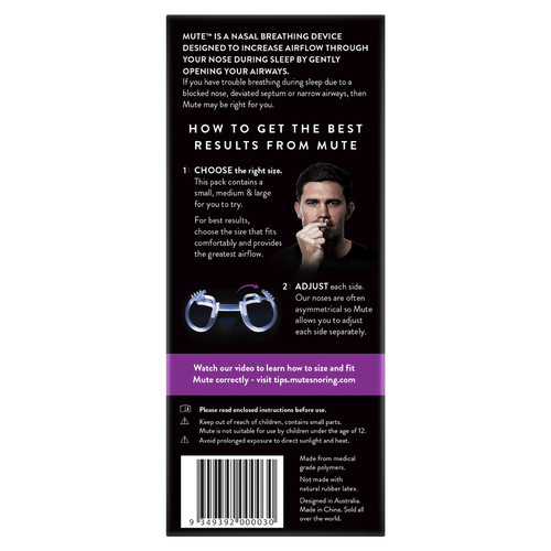 Rhinomed Mute Anti Snoring Nasal Device Trial Pack for sale online eBay