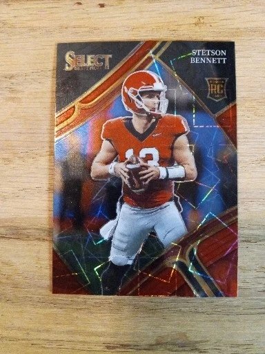 2022-2023 Select Draft Football Field Level Stetson Bennett Red Lazer #125 - Image 2 of 4