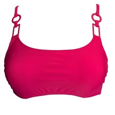 Shade Shore Pink Bikini Top With Adjustable Straps Ring Details Size 34B