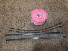 Red 18 X 2 High Temp Exhaust Wrap With Steel Bands Red 18 X 2 High Temp Exhaust Wrap With Steel Bands