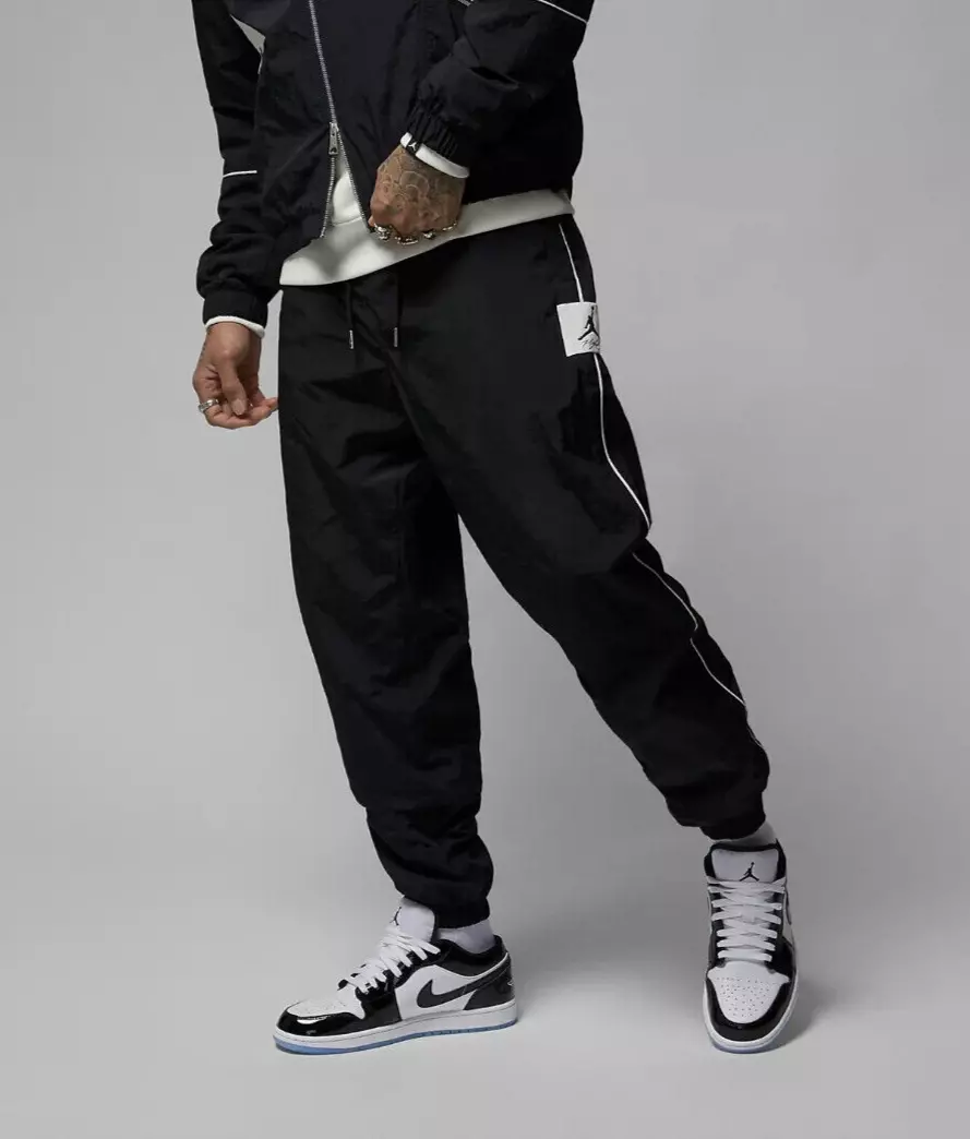 nike men authentics pants black white