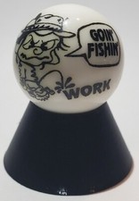 Gone Fishin' 1" Glass Logo Marble w/ Stand