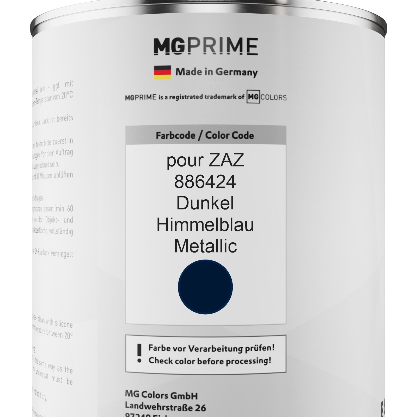 TRISTARcolor Peinture Voiture Bombe De Peinture Pour VW/Volkswagen 50K Neptunblau Peinture De Base Aérosol 400 Ml