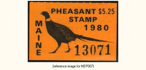 D2K Maine Pheasant Stamp 1980 $5.25 - Picture 1 of 1