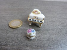 pianon miniature avec tabouret en porcelaine de limoges  (smd9)-