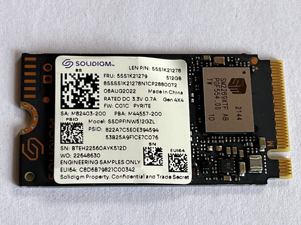 SOLIDIGM SSDPFINW512GZL 512GB SSD M.2 2242 PCIe Gen4 x4 NVMe For