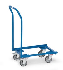 Eurokasten-Roller 605x405 mm TPE Rollen mit Rohrschiebebügel offener Rahmen