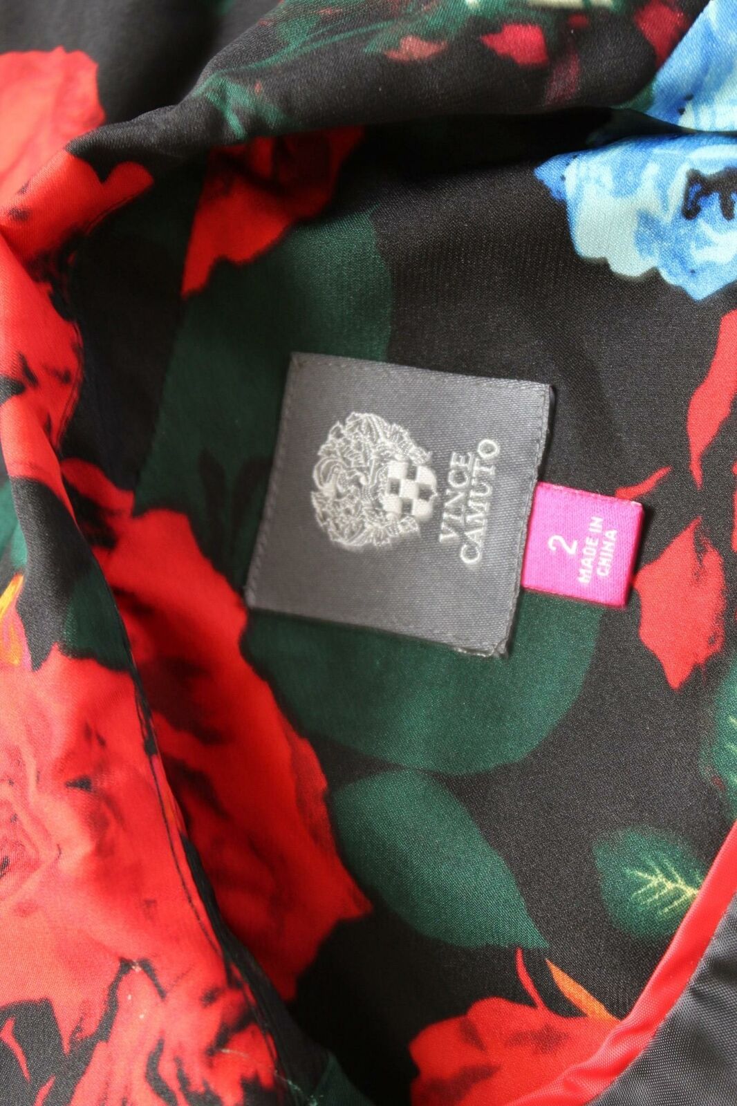 Vince Camuto Black Red Rose Floral Printed Blazer… - image 3