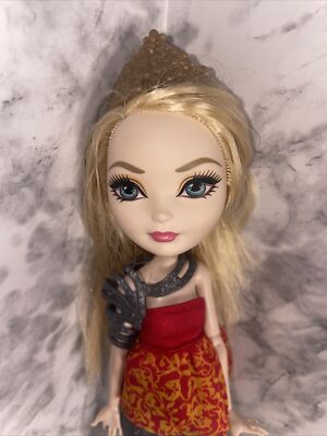 Apple White Ever After High Dragon Games Doll blonde red dress