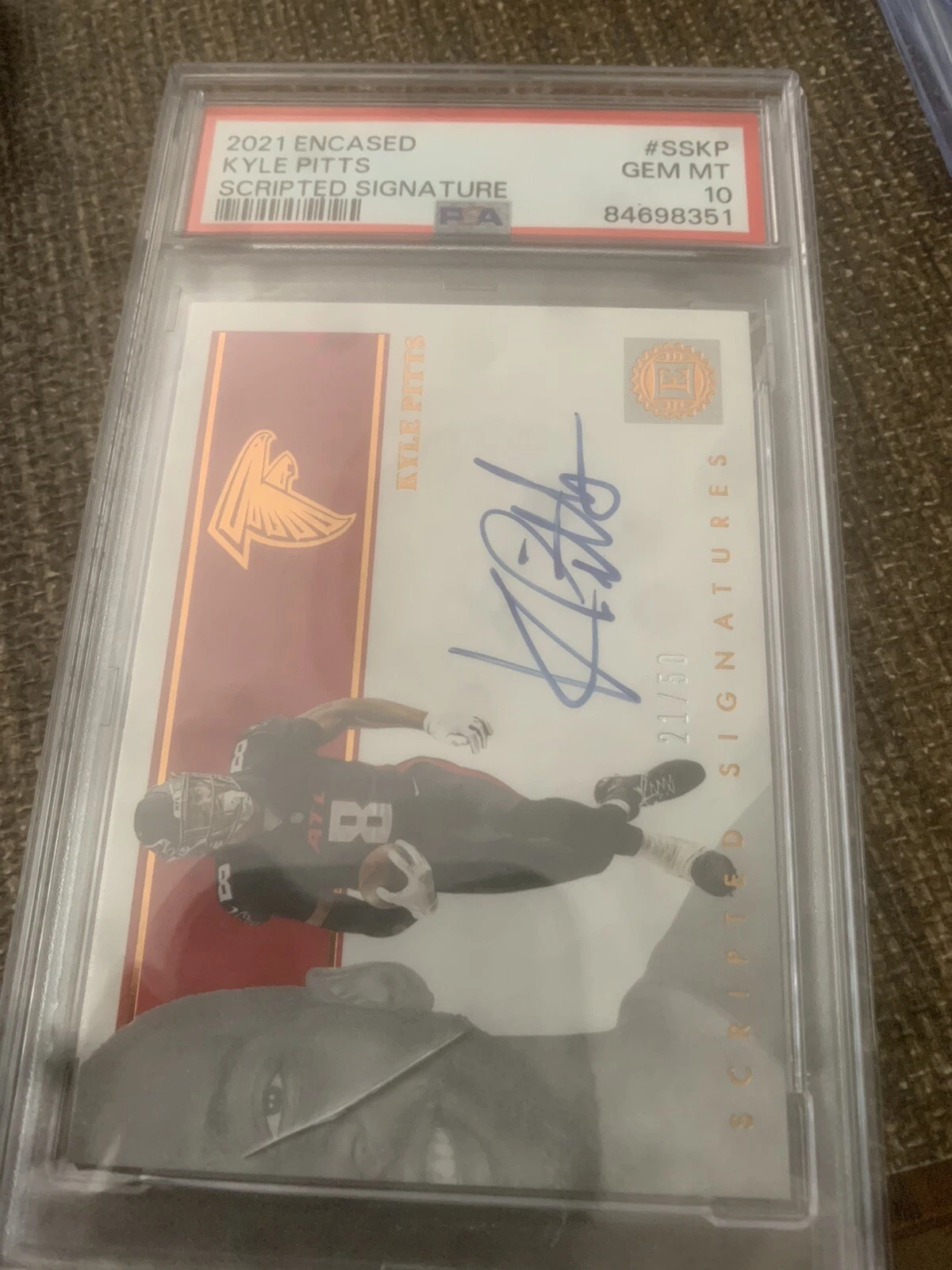 Kyle Pitts Panini Encased Scripted Signatures #SSKP Base