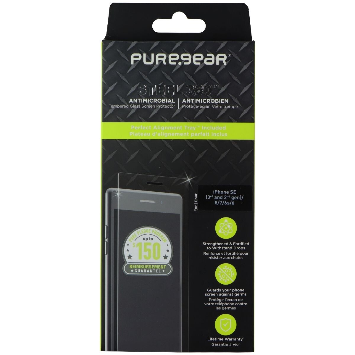 PureGear Steel 360 Screen Protector for iPhone SE (2022/2020)/8/7/6s/6