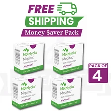 4 Mepitac (2 X 300 Cm / 2cm X 3 M) Roll Molnlycke Health Care Soft Silicone Tape