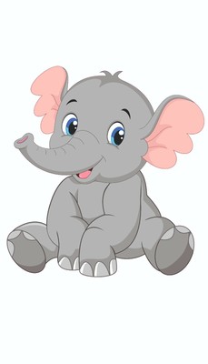 Home Art Gentle Giant Baby Elephant Decor Design Vinyl Wall Decal Sticker 20x21