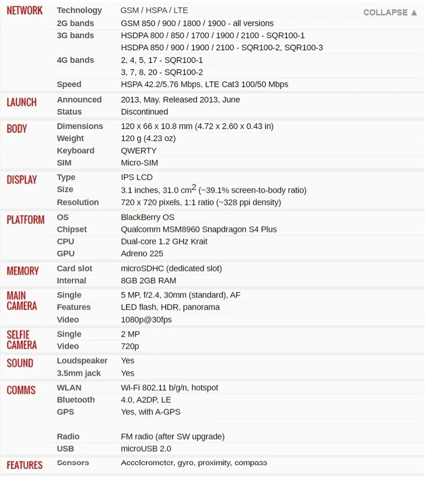 Smartphone Desbloqueado Original Blackberry Q5 8GB+2GB 5MP QWERTY WIFI Blackberry OS Foto 2 de 4