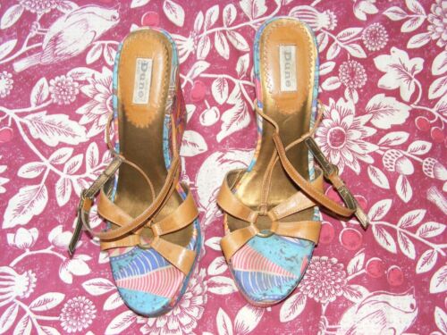 Dune Multi Floral Wedge Heel Shoes Size 41 - Picture 1 of 3