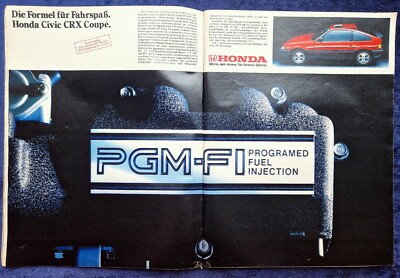 Honda CRX, originale Werbung aus 1985  Doppelseite