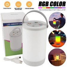 LED Table Desk Lamp Tent Lantern Touch USB Rechargeable Night Camping Light UK