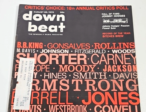 Vintage DOWN BEAT August 20, 1970 - 18th Annual Critics Poll Magazine - Picture 2 of 7
