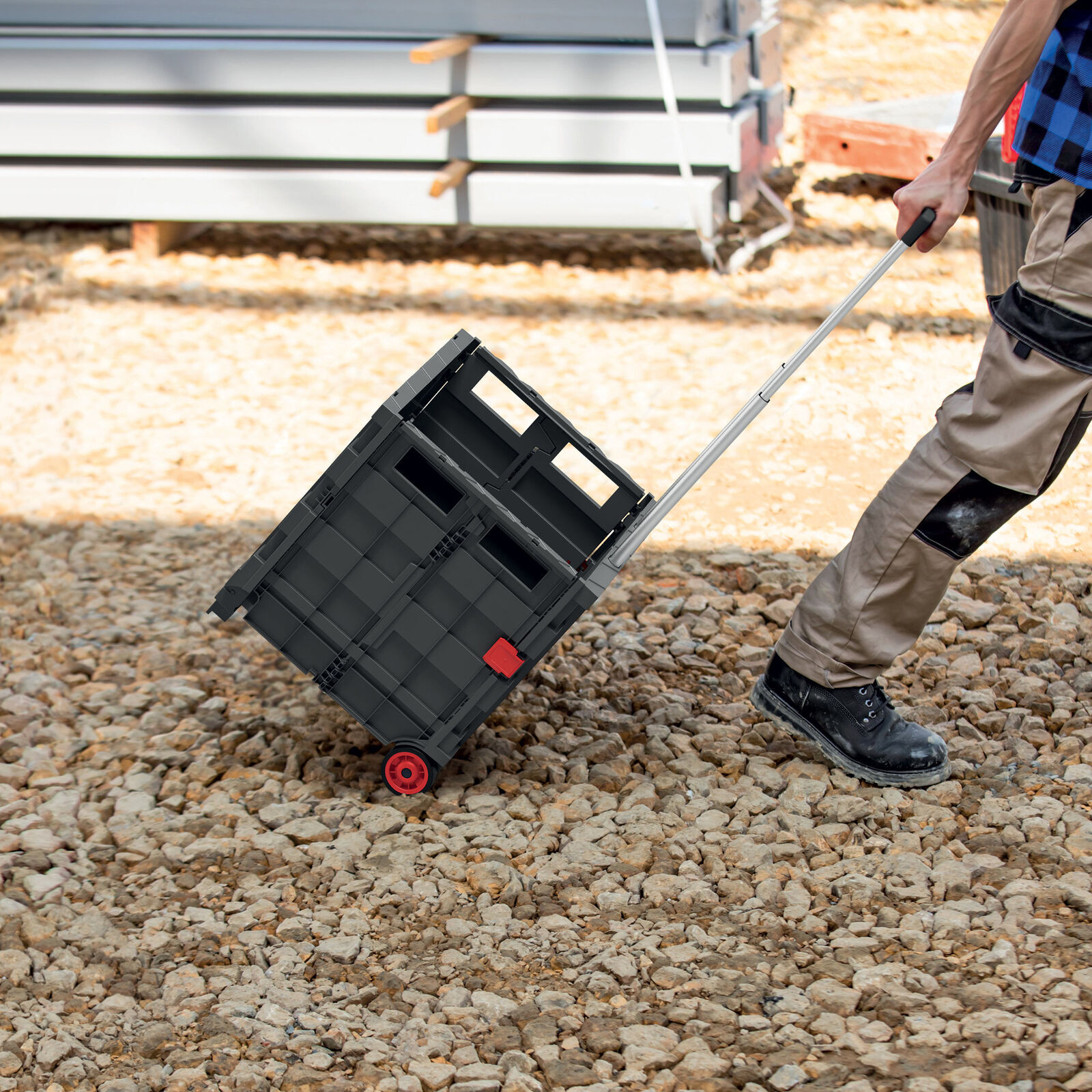 Carrello pieghevole carrello carrello officina ruote 37x37x100