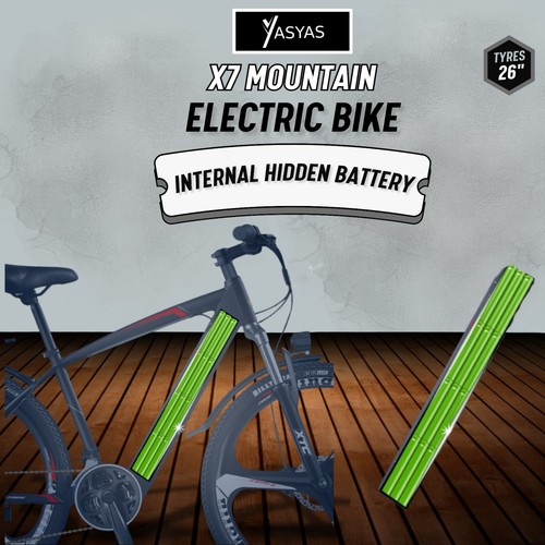 E-Bike, Electric Bike Mountain Bike 250W Motor 36V 10A Battery, X7 Black - Picture 3 of 7