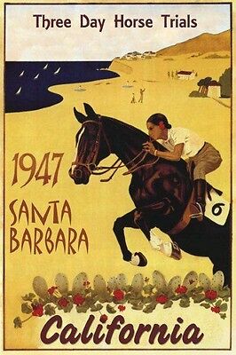 Horse California English Saddle Travel Vintage Poster Repro FREE S/H in USA
