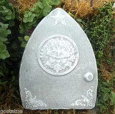 Green man fairy door mold plaster concrete casting mold 9" x 7" x 1/2"