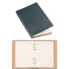 6 Ring Binder Cover, A5 9.3"x6.5" Leather Notebook Binder Mini Refillable Loose