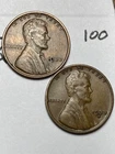 1933-P&D LINCOLN WHEAT CENT SET, 2 coins, low mintage VF/XF grade coins, #100