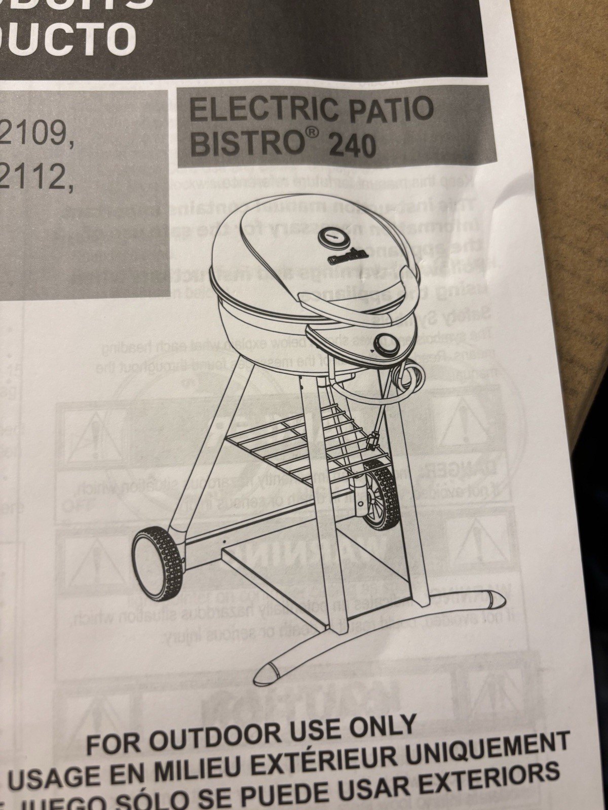 Char-Broil Patio Bistro 240 Grill TRU-Infrared Electric Grill BLUE 20602107-01