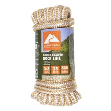 Nylon Double Braided Marine Dock Line Gold 3/8 x 25 Feet Boat Rope