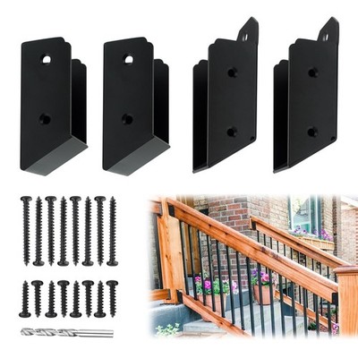 36''Level Drilled Cable Railing Post Surface Mount Black Kits for Deck Wire