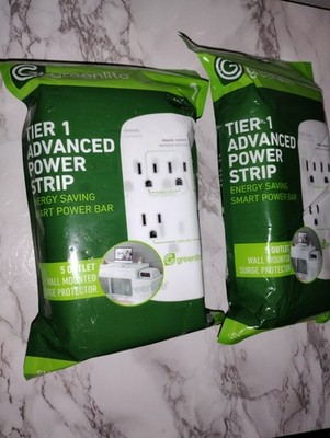 NEW! 2 PACK Greenlite Tier 1 Advanced Smart Power Strip Surge Protector 5-Outlet