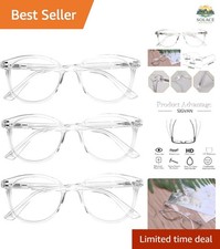 Value 3 Pack Reading Glasses - Comfortable Spring Hinge Readers for Everyone